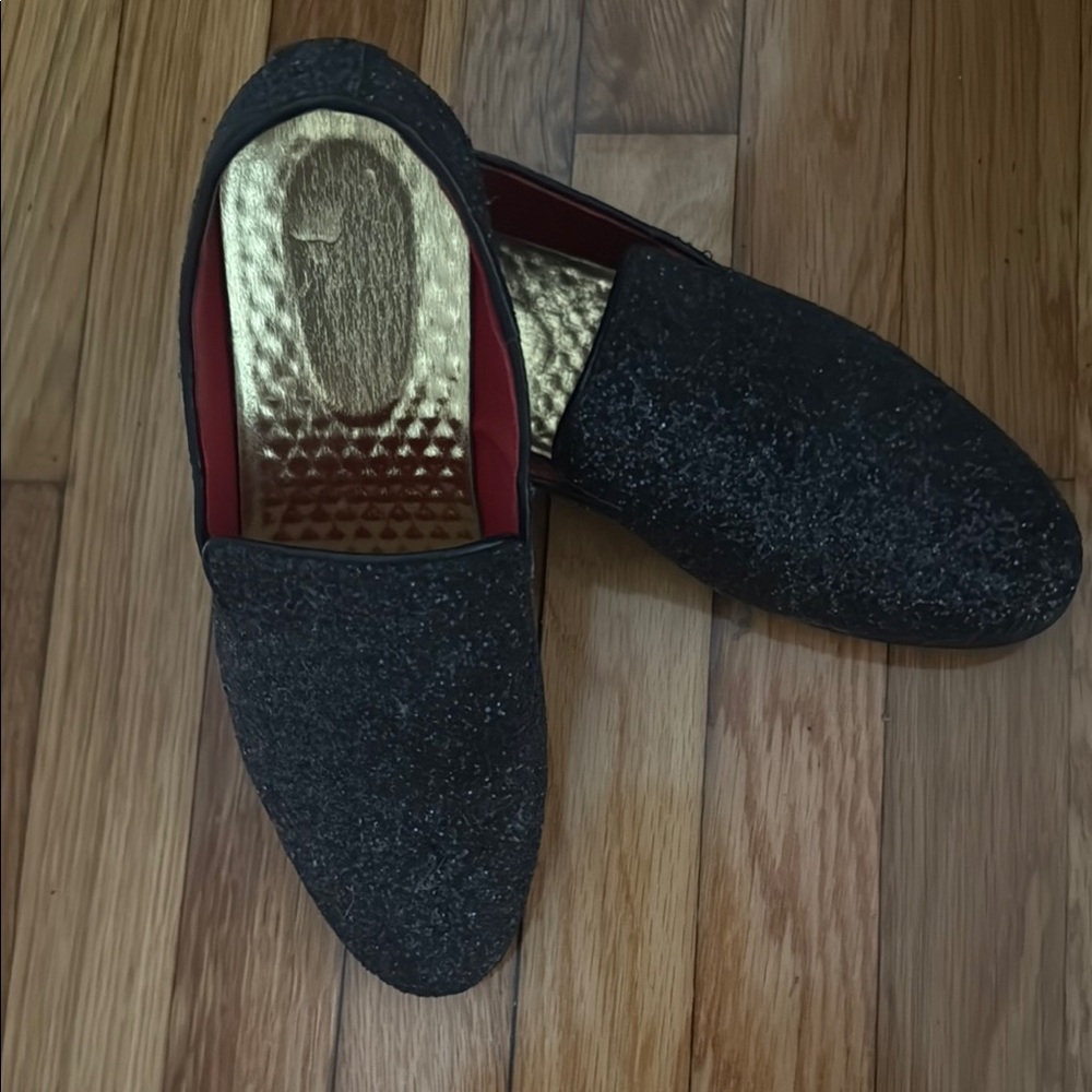 Elegant Black Loafers with Gold Insole